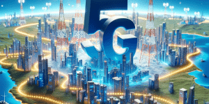 DALL·E 2023 11 27 02.14.52 Una representacion de la red 5G en Colombia mostrando una red de conexiones inalambricas sobre un mapa de Colombia. La imagen ilustra torres de senal 08e5a53d