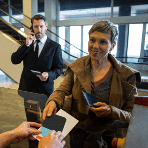 Personal de apoyo en aeropuerto